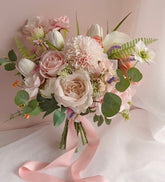 Blush Dahlia Rose Lily Tulip Wedding Bridal Bouquet